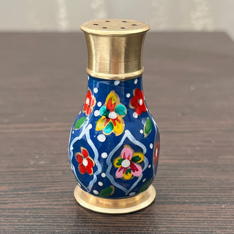 نمکدان برنجی مدل میناکاری کد 002