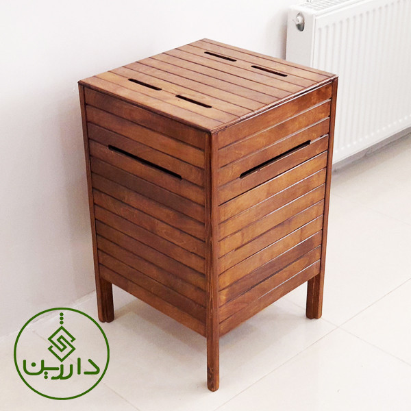 سبد رخت چرک دارژین مدل باکس چوبی 40