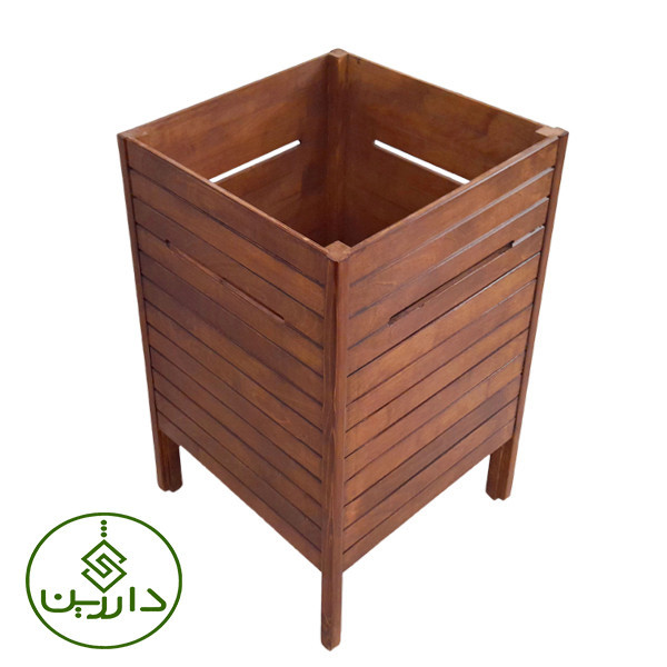 سبد رخت چرک دارژین مدل باکس چوبی 40
