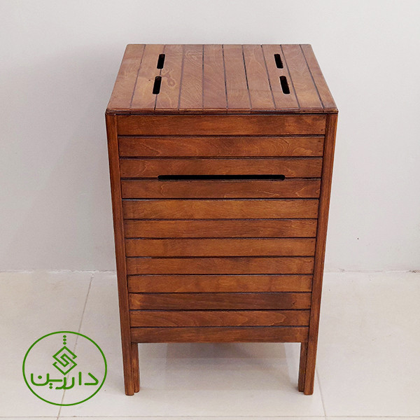 سبد رخت چرک دارژین مدل باکس چوبی 40