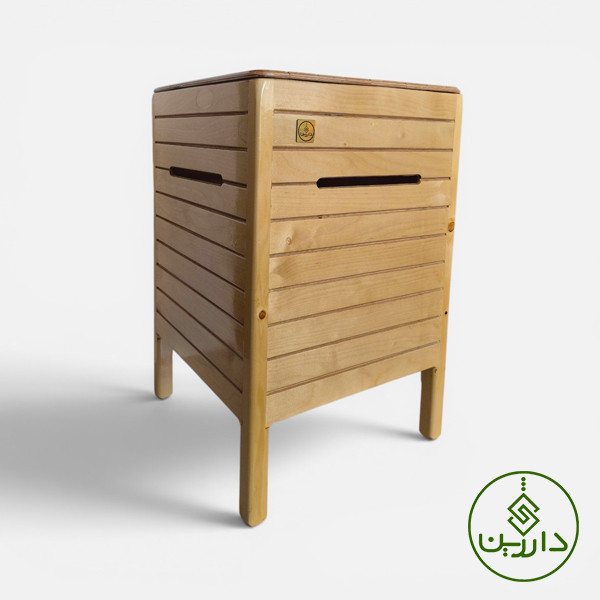 سبد رخت چرک دارژین مدل باکس چوبی 40