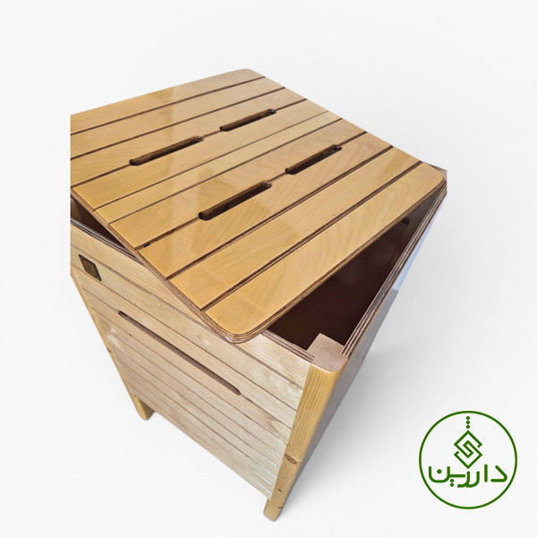 سبد رخت چرک دارژین مدل باکس چوبی 40