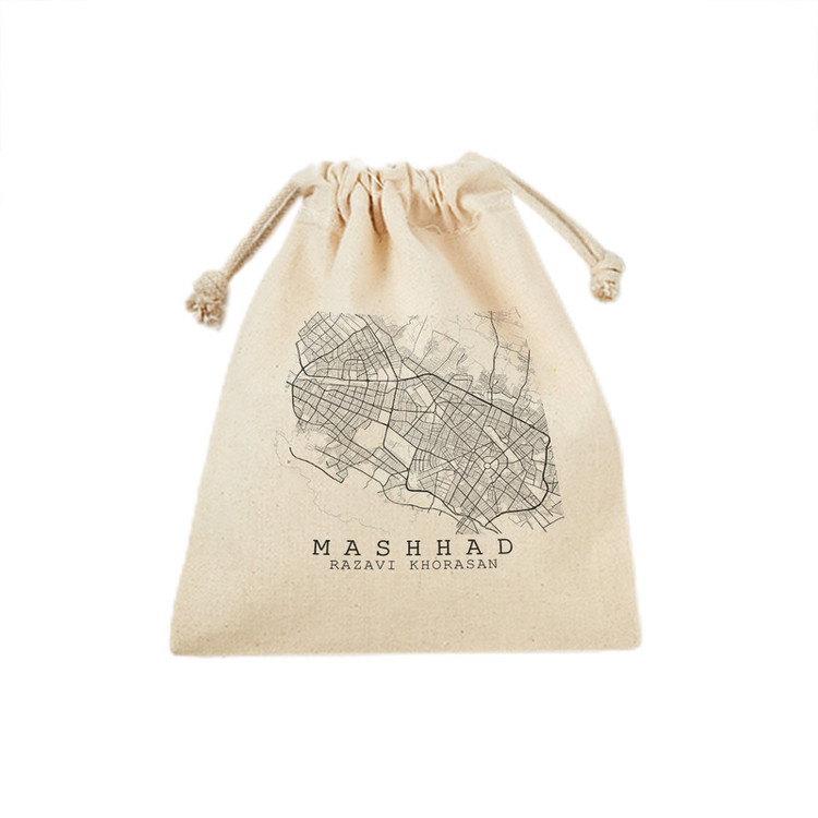 کیسه نان و سبزی ترمه طراحان ایده مدل نقشه شهر مشهد کد map0514 - M سایز 23x33 سانتی متر