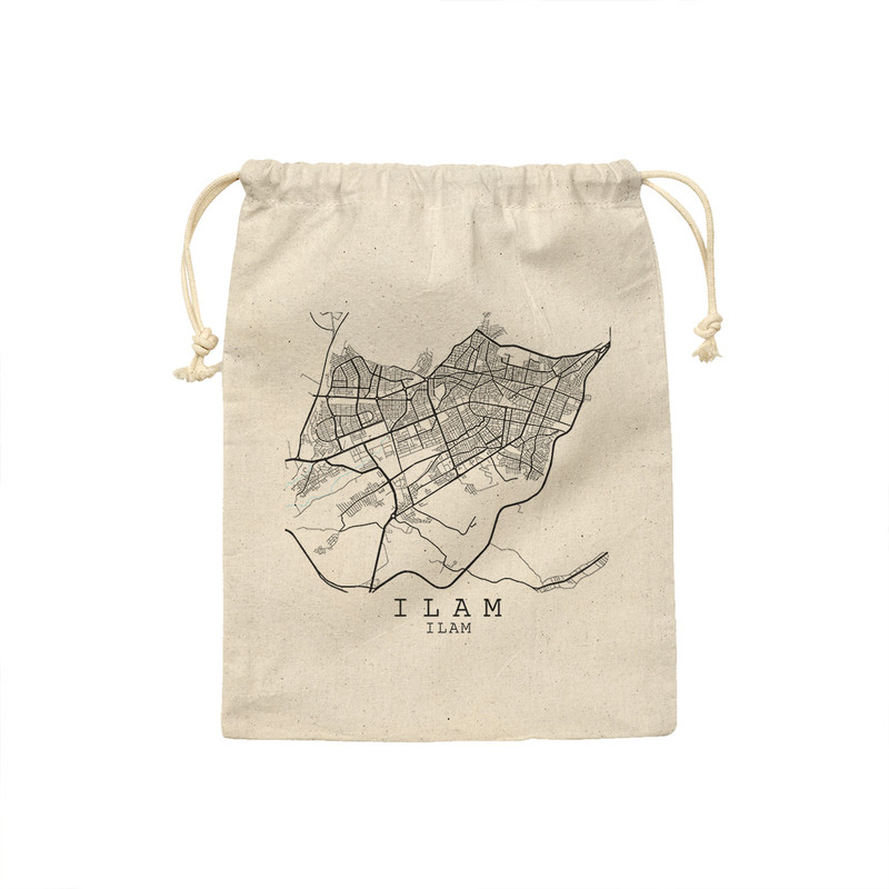 کیسه نان و سبزی ترمه طراحان ایده مدل نقشه شهر ایلام کد map0505 - M سایز 23x33 سانتی متر
