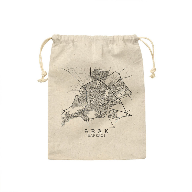 کیسه نان و سبزی ترمه طراحان ایده مدل نقشه شهر اراک کد map0513 - M سایز 23x33 سانتی متر