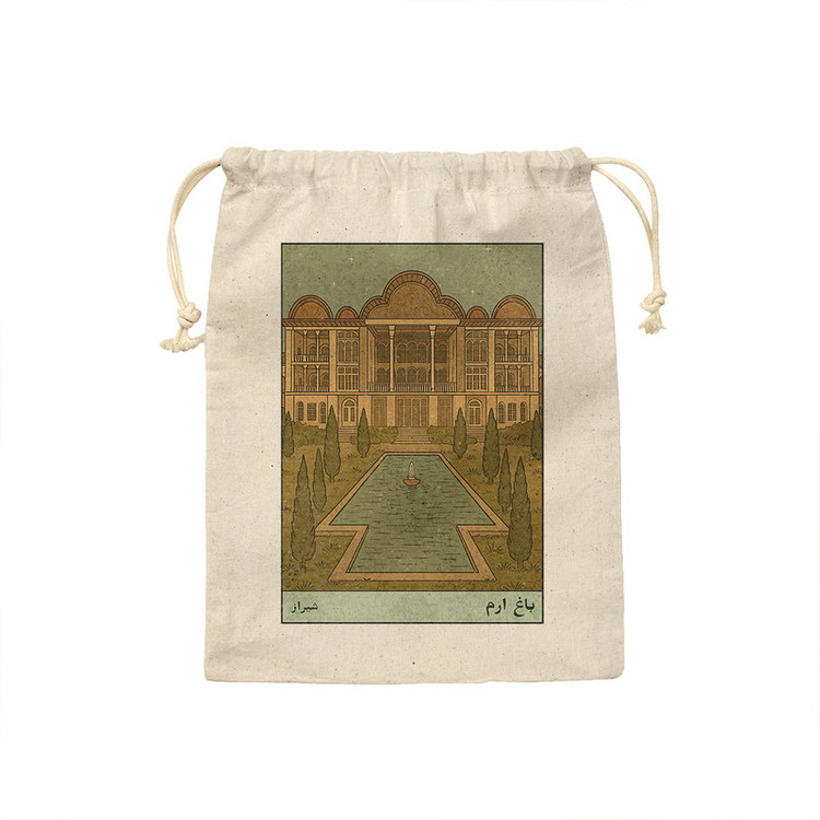 کیسه نان و سبزی ترمه طراحان ایده مدل کارت باغ ارم شیراز کد map1525 - S سایز 19x19 سانتی متر