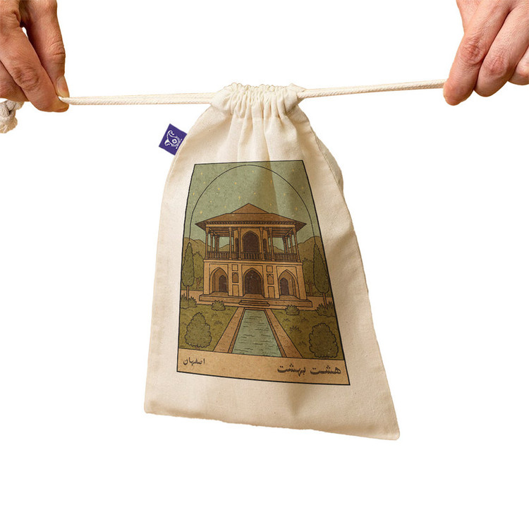 کیسه نان و سبزی ترمه طراحان ایده مدل کارت هشت بهشت اصفهان کد map1506 - M سایز 23x33 سانتی متر