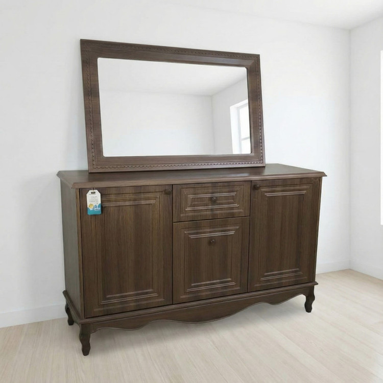 آینه و کنسول آرچین چوب طول 140 سانتی متر مدل کلاسیک پایه چوبی