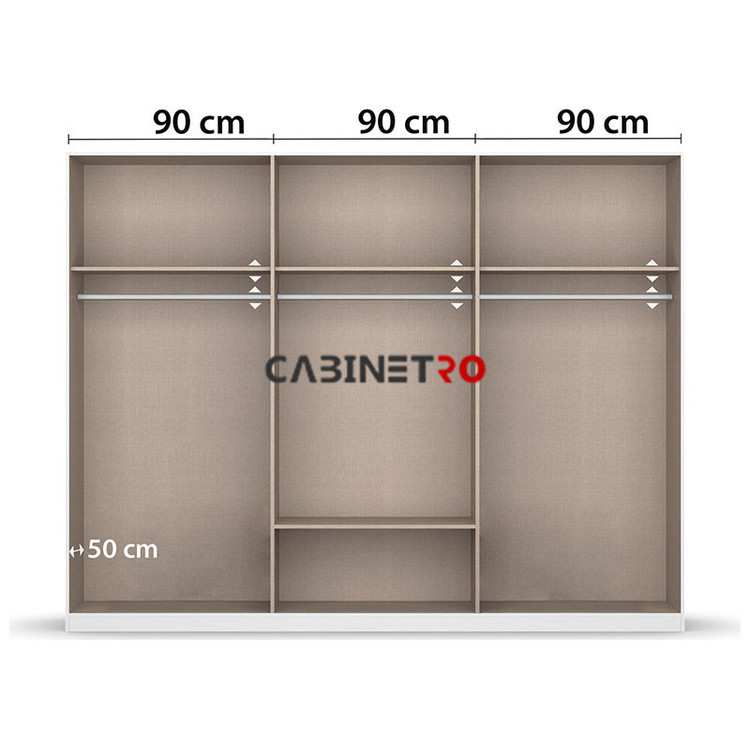 کمد لباس فلفور کابینت مدل S270cm MDF