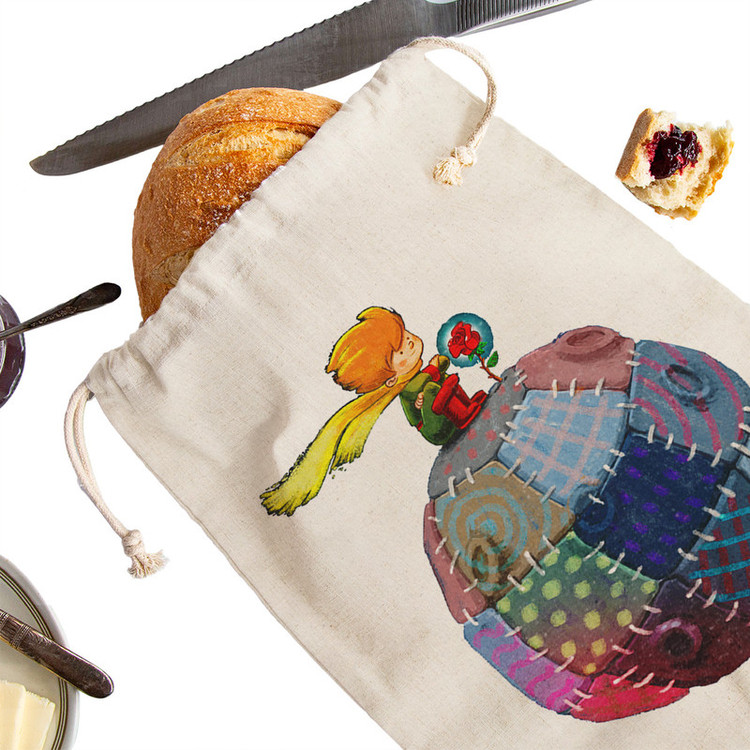 کیسه نان و سبزی ترمه طراحان ایده مدل شازده کوچولو و گل کد cfp2041 - M