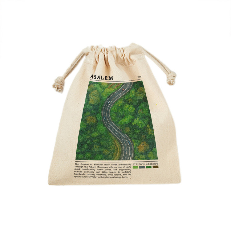 کیسه نان و سبزی ترمه طراحان ایده مدل جاده اسالم خلخال کد map0840 - S سایز 19x19 سانتی متر
