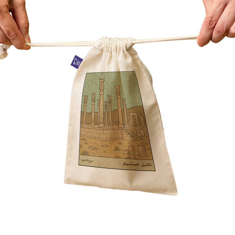 کیسه نان و سبزی ترمه طراحان ایده مدل کارت تخت جمشید مرودشت کد map1520 - M سایز 23x33 سانتی متر