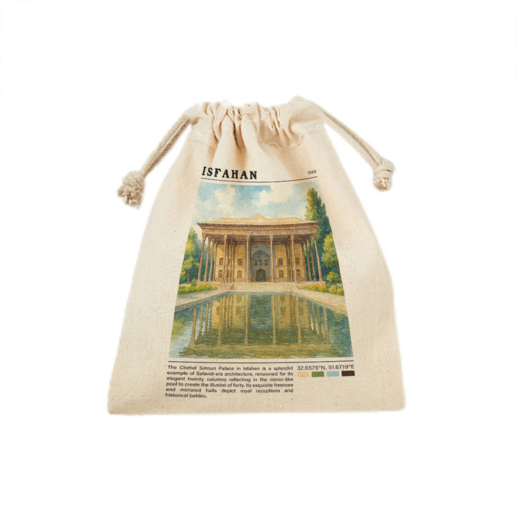 کیسه نان و سبزی ترمه طراحان ایده مدل کاخ چهل ستون اصفهان کد map0804 - M سایز 23x33 سانتی متر