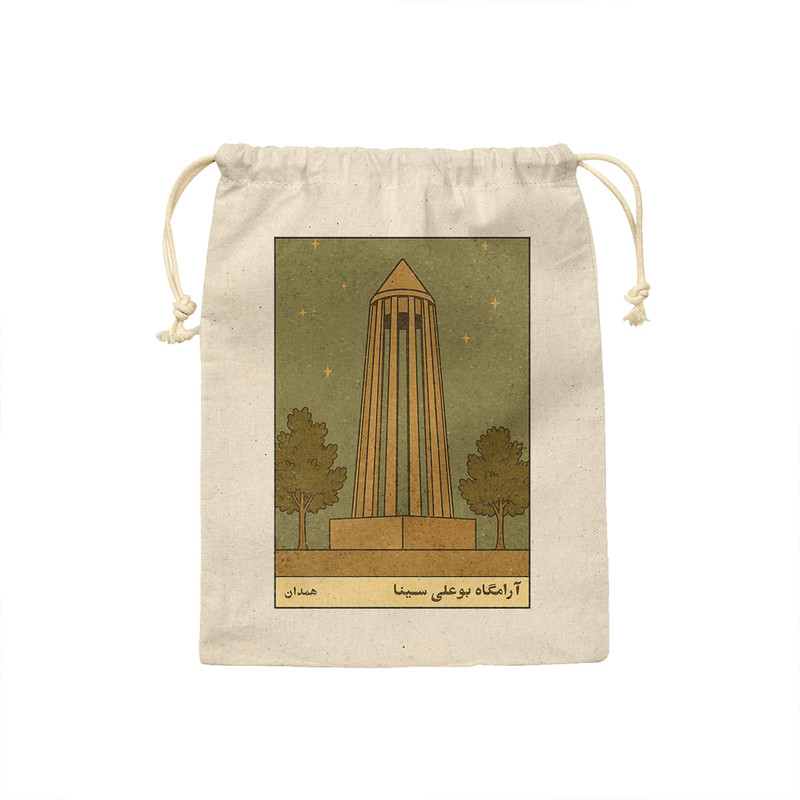 کیسه نان و سبزی ترمه طراحان ایده مدل کارت آرامگاه بوعلی سینا همدان کد map1502 - M سایز 23x33 سانتی متر