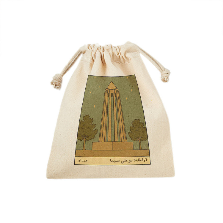 کیسه نان و سبزی ترمه طراحان ایده مدل کارت آرامگاه بوعلی سینا همدان کد map1502 - M سایز 23x33 سانتی متر