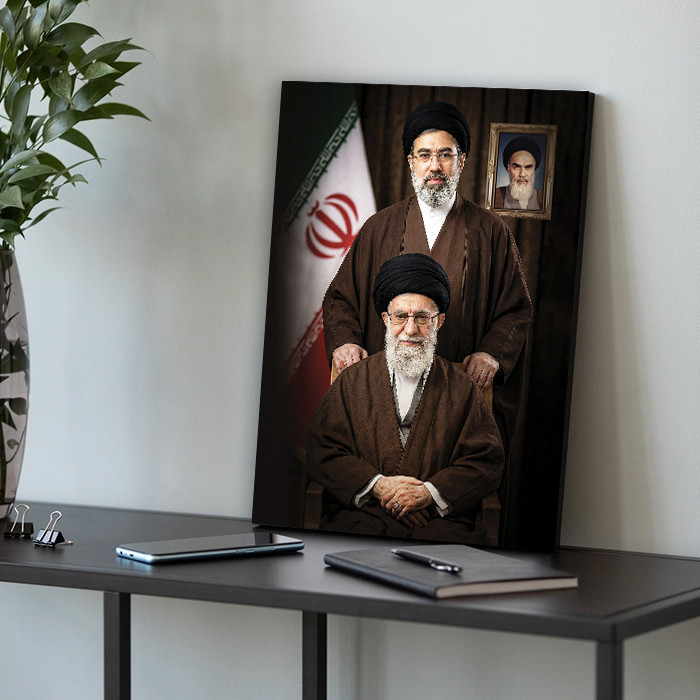 تابلو شاسی طرح رهبر شهید حضرت آیت الله خامنه ای و آیت الله سیدمجتبی خامنه ای