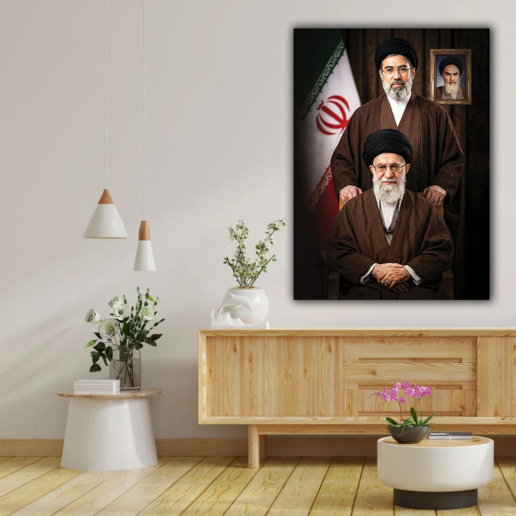 تابلو شاسی طرح رهبر شهید حضرت آیت الله خامنه ای و آیت الله سیدمجتبی خامنه ای