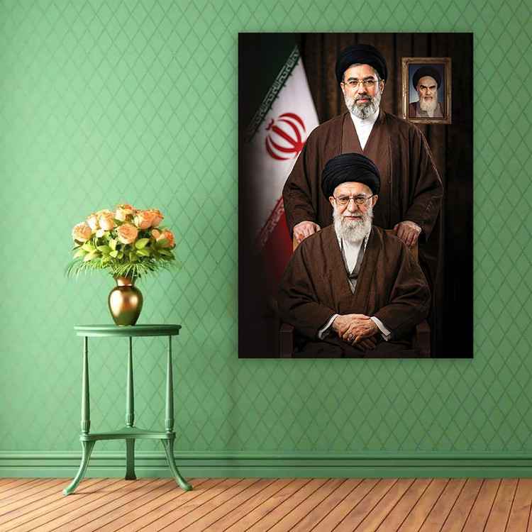تابلو شاسی طرح رهبر شهید حضرت آیت الله خامنه ای و آیت الله سیدمجتبی خامنه ای