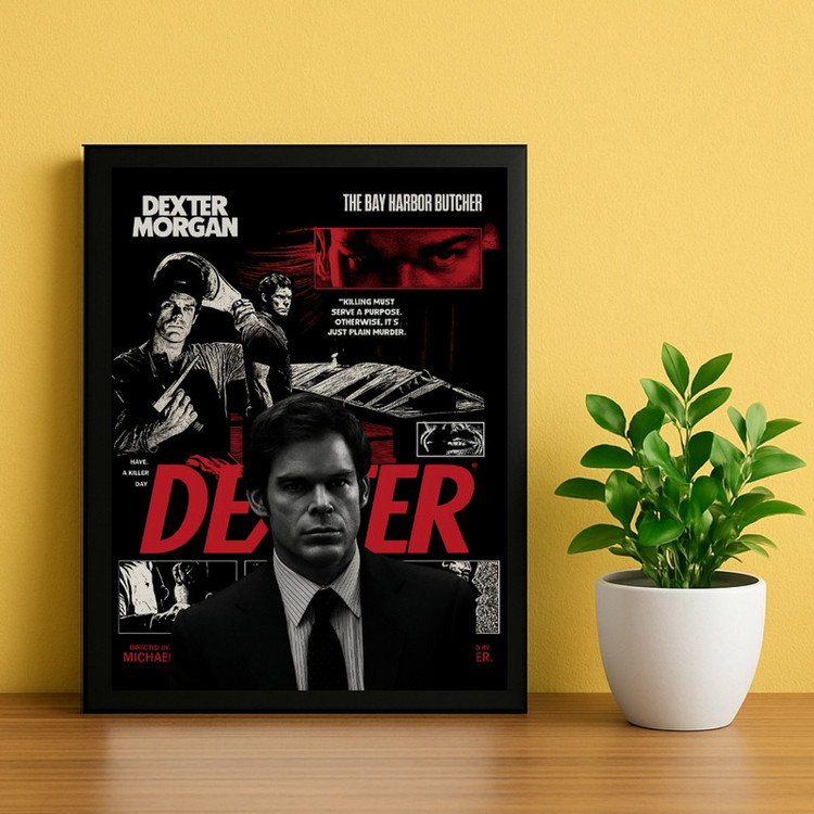 تابلو طرح دکستر Dexter کد 01 فریم مشکی