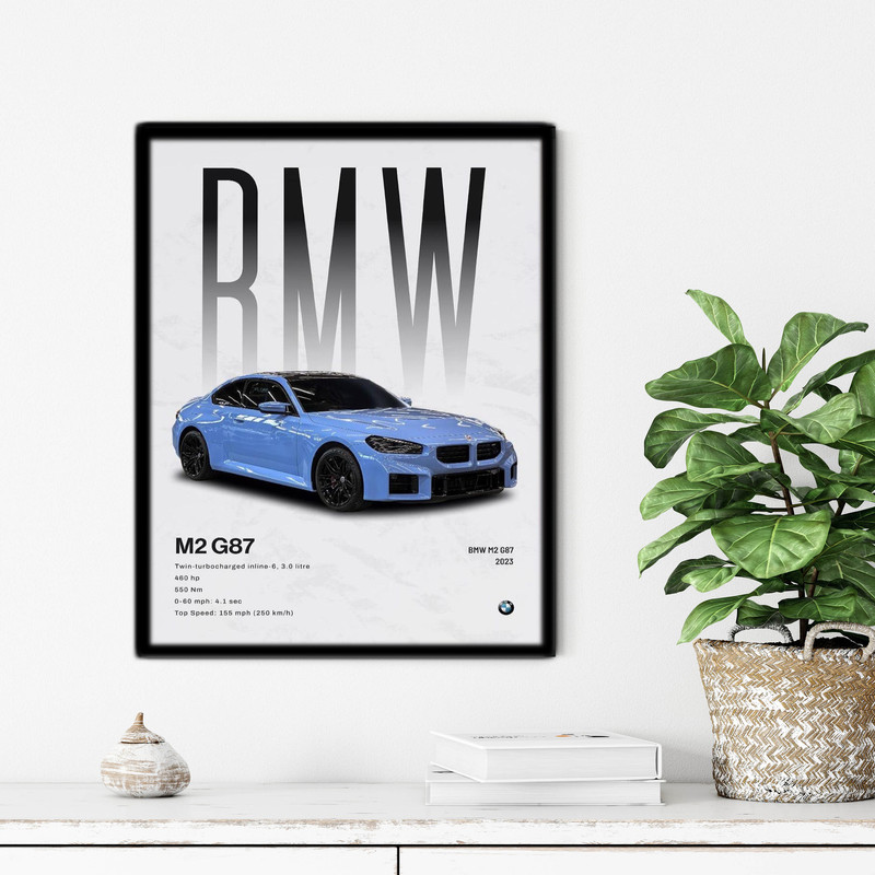 تابلو آتریسا طرح ماشین BMW مدل ATC141 فریم مشکی