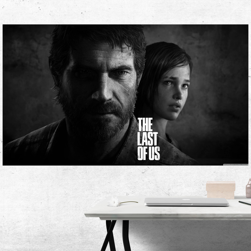تابلو شاسی مدل گیمینگ طرح پوستر بازی لست آو آس last of us 2 سیاه وسفید کد 1079