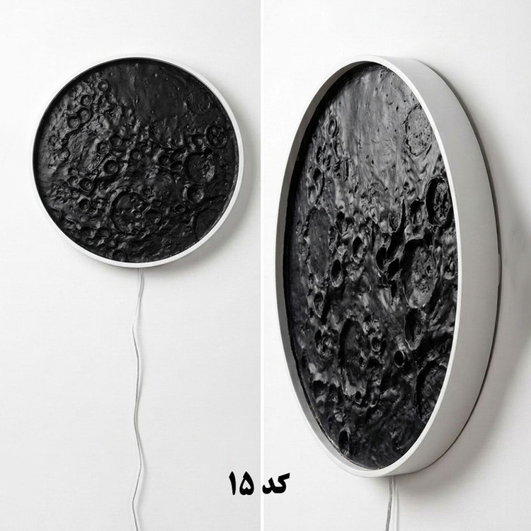 تابلو نوری طرح MOON17 مدل ماه برجسته فریم سفید