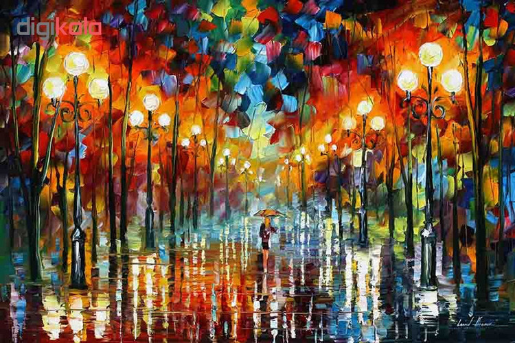 تابلو شاسی سری نقاشی های زیبا مدل شب بارانی کد 492