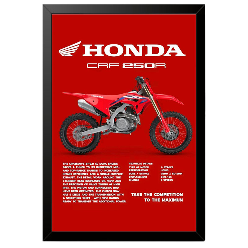 تابلو بکلیت طرح موتور هوندا HONDA CRF250R مدل B-po1894 فریم مشکی