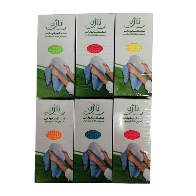 دستمال ظروف آشپزخانه ناژه بسته 6 عددی کد N670
