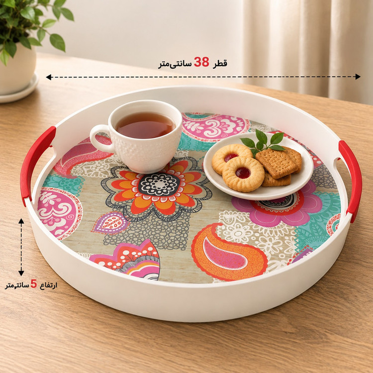 سینی دسته دار مدل بامبو کد AKB1 سایز 38×38 سانتیمتر