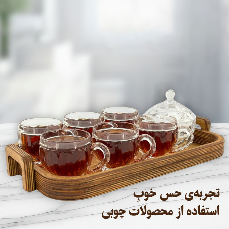سینی مدل دسته دار چوبی کد SN053