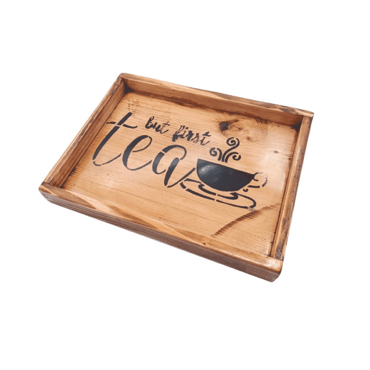 سینی بدون دسته طرح چای کد ST01 سایز 22×16 سانتی متر