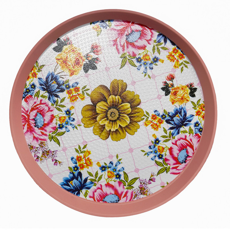 سینی بدون دسته میسا پلاستیک طرح گل کد 175-1 سایز 34×34 سانتی متر