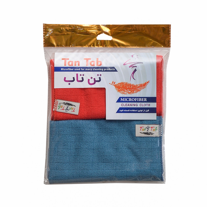 دستمال آشپزخانه تن تاب مدل چهار خانه مجموعه 4 عددی