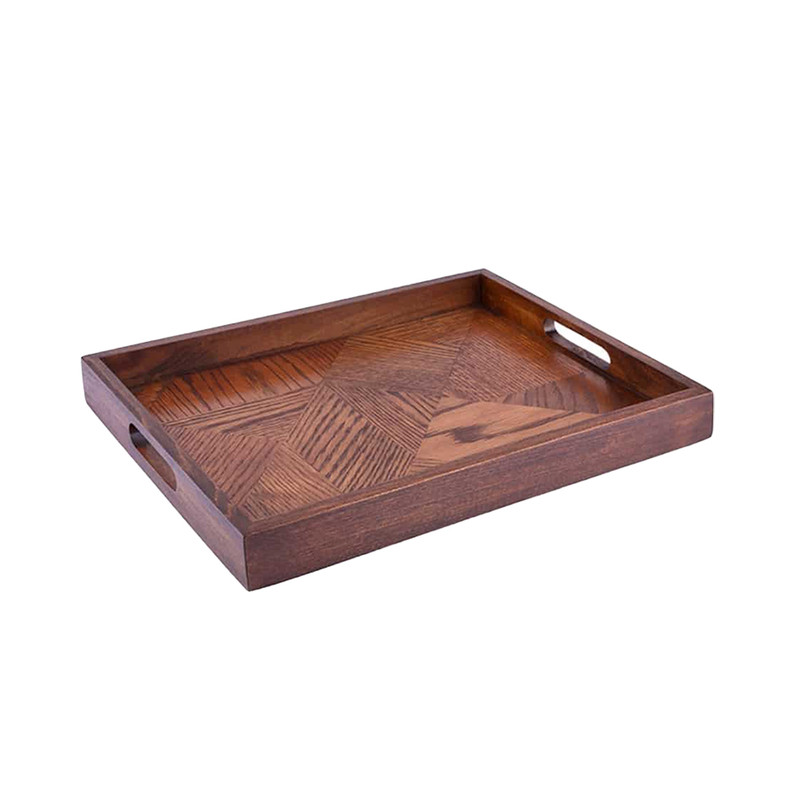 سینی دسته دار کد so-4732-3 مدل چوبی سایز 38*39 سانتی متر