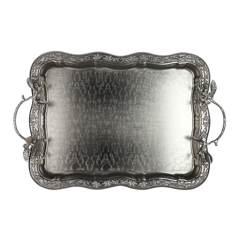 سینی دسته دار سالینو مدل پروانه کد 6021 سایز 36x29 سانتی متر