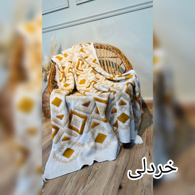 شال مبل و تخت مدل پانچدوزی سایز 300×145 سانتی متر