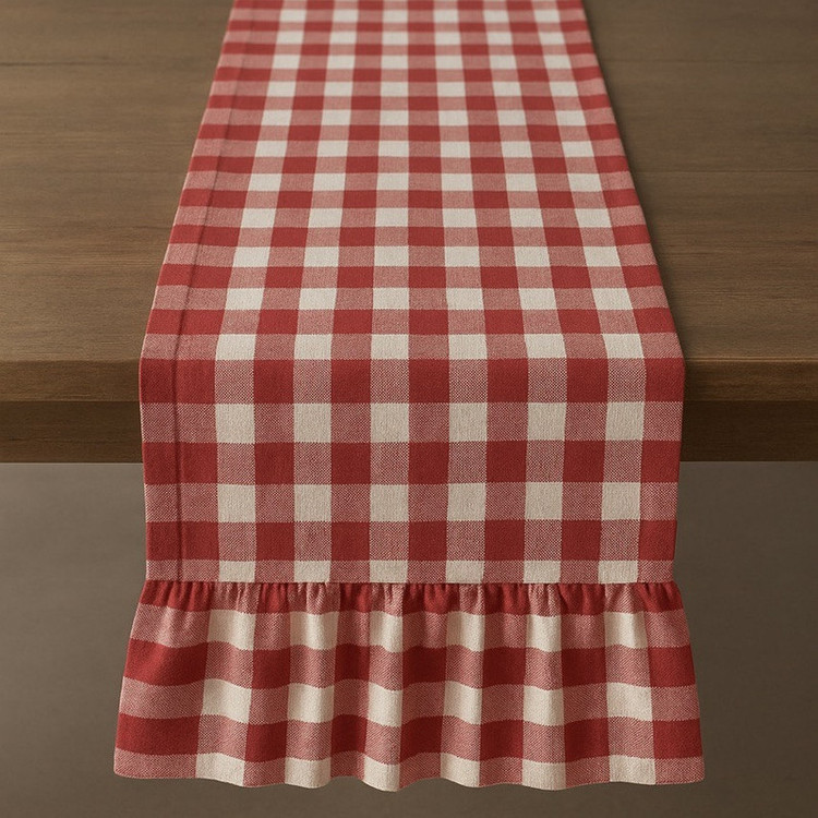 رانر مدل چهارخانه چین دار سایز 150x44 سانتیمتر