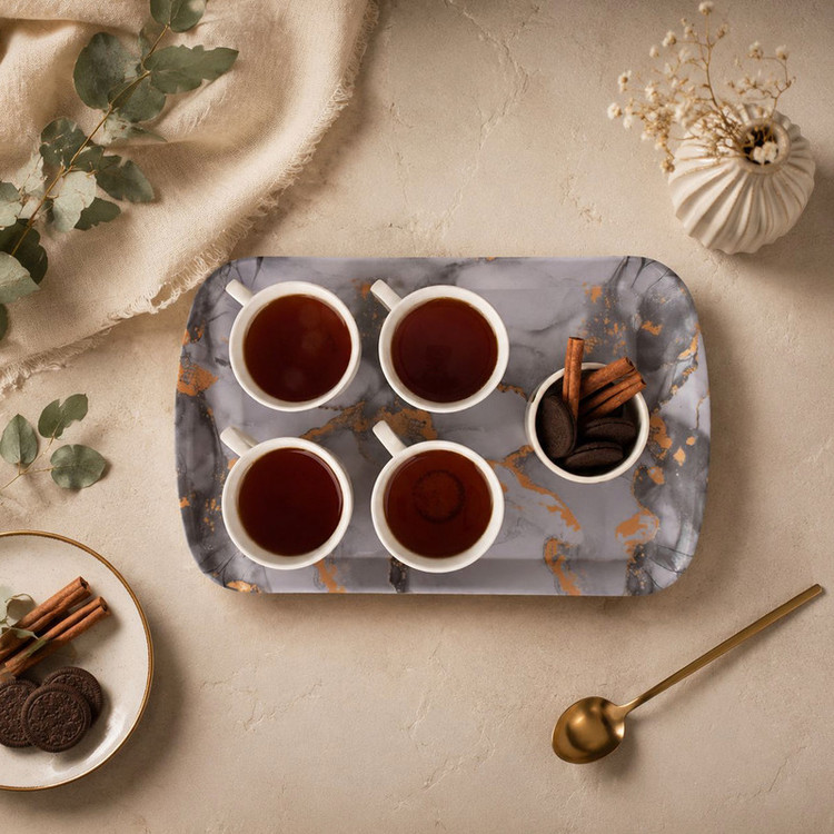 سینی دسته دار مهروز مدل A-1003 مرمر سایز 25×39 سانتی متر