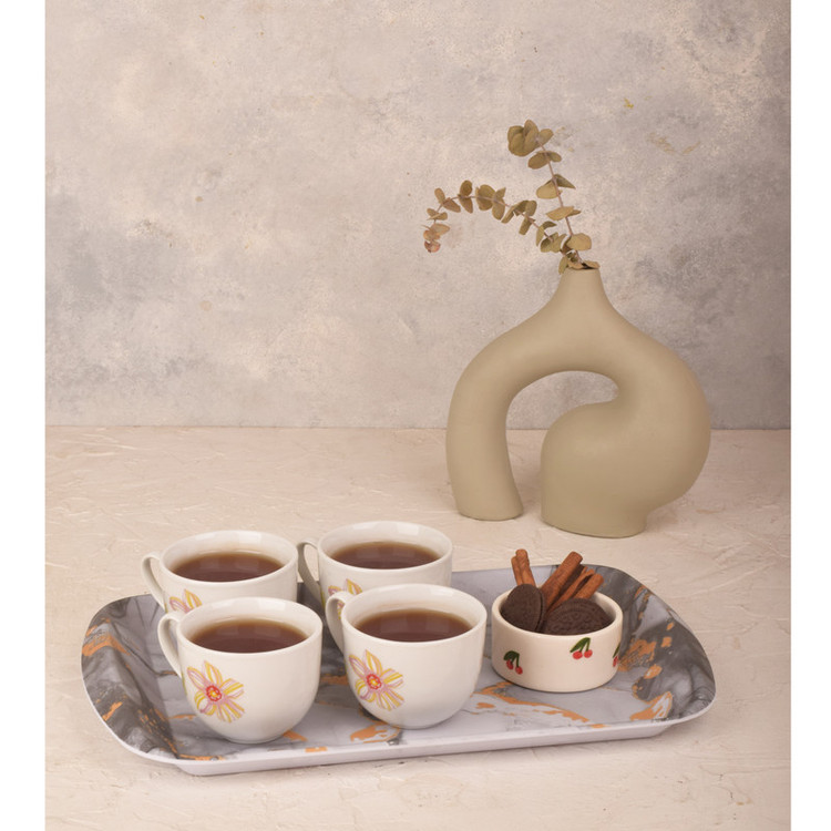 سینی دسته دار مهروز مدل A-1003 مرمر سایز 25×39 سانتی متر