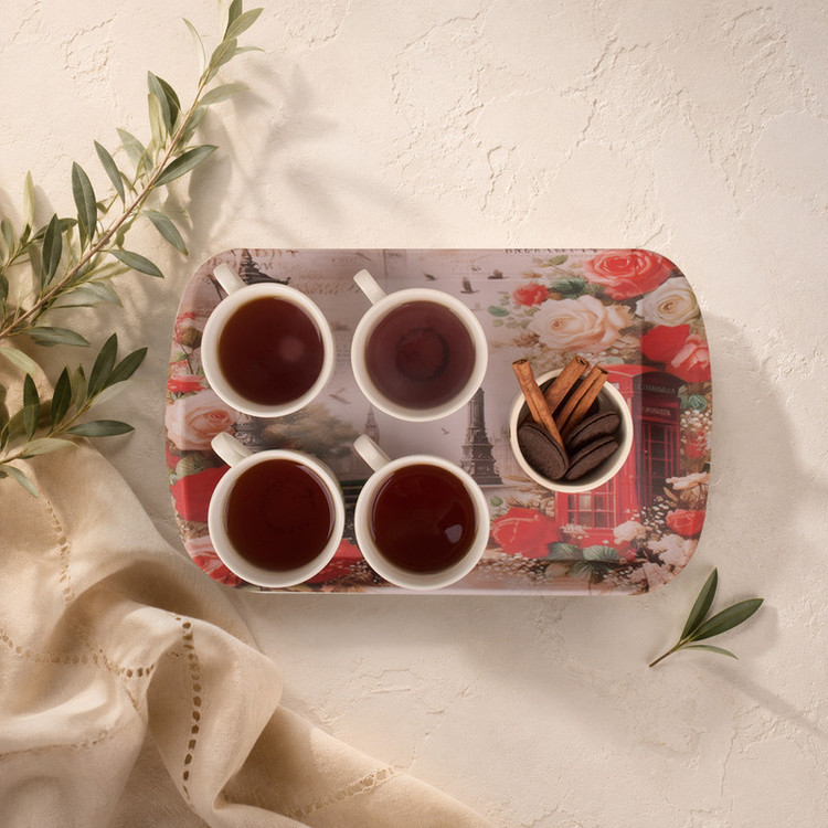 سینی دسته دار مهروز مدل A-1003 لندن سایز 25×39 سانتی متر