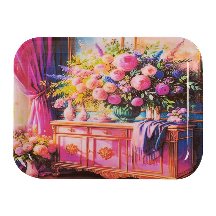 سینی بدون دسته مهروز مدل 7772 گل سایز 29×38 سانتی متر