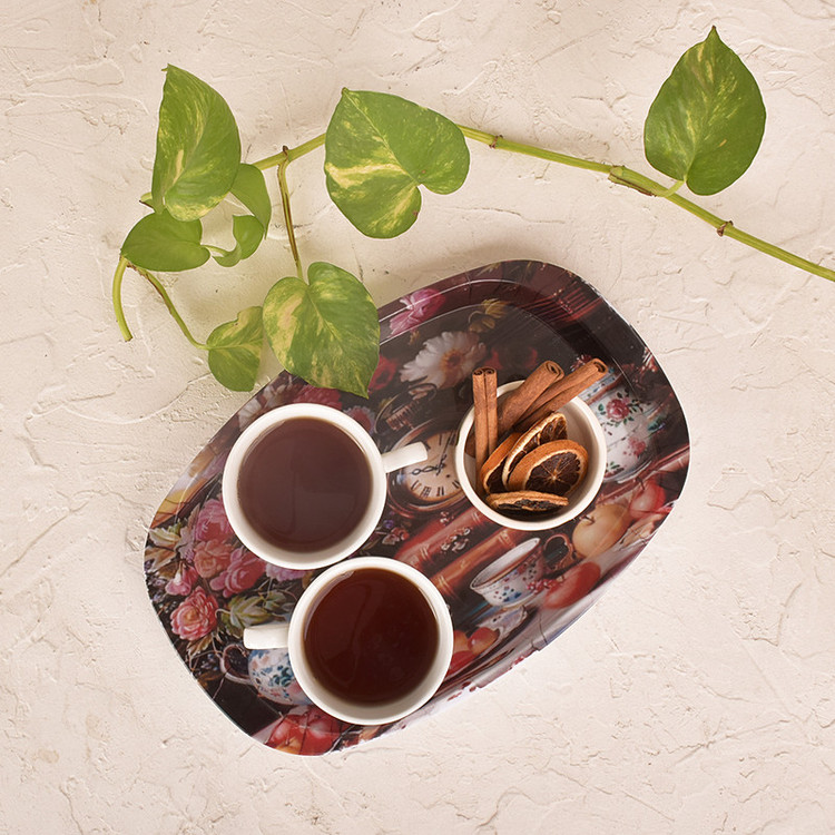 سینی بدون دسته مهروز مدل 6652 ساعت سایز 21×32 سانتی متر