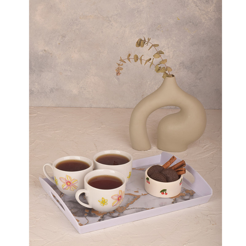 سینی  دسته دار مهروز مدل 9992 مرمر سایز 22*32 سانتی متر