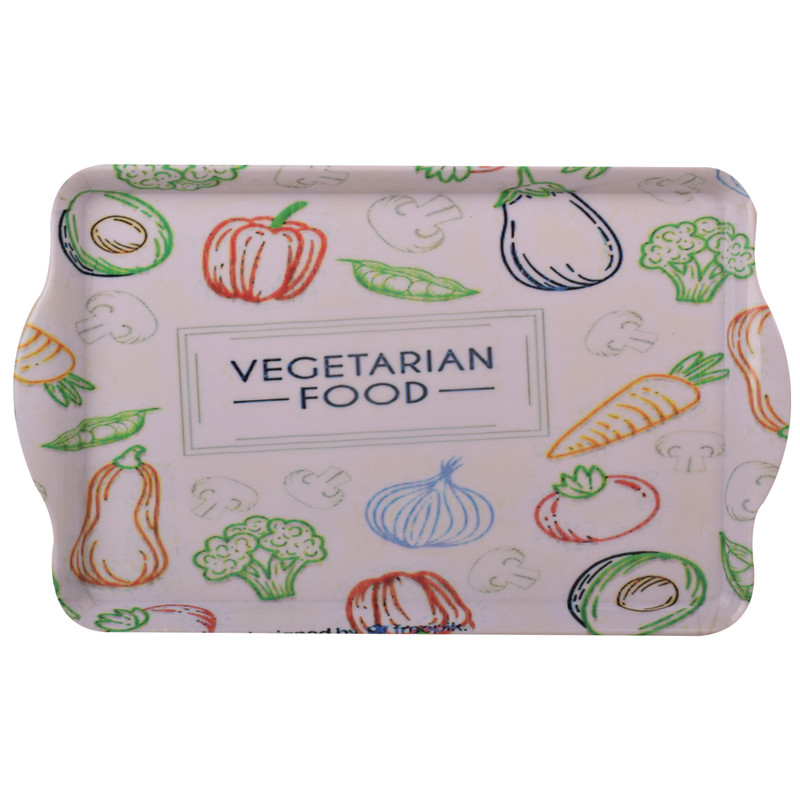 سینی دسته دار مدل 3000 vegetarian سایز 28*45 سانتی‌متر