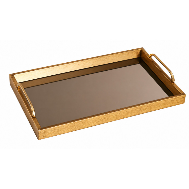 سینی دسته دار مدل کف شیشه ای  سایز 40*30 سانتی متر بسته 2 عددی
