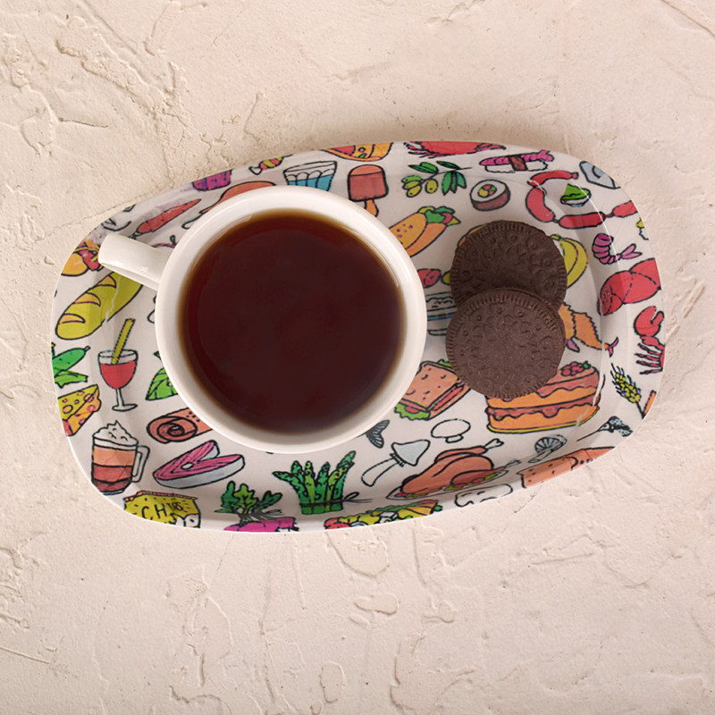 سینی دسته دار مهروز مدل 6650 yummy سایز 14×22 سانتی‌متر
