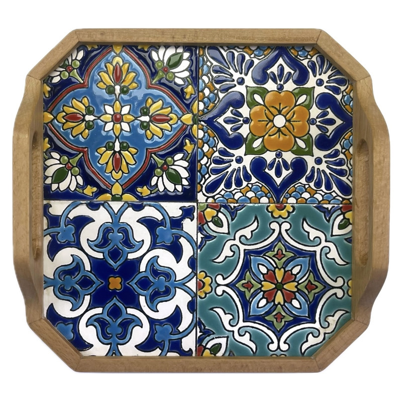 سینی کاشی کاری مدل چهارباغ ۳