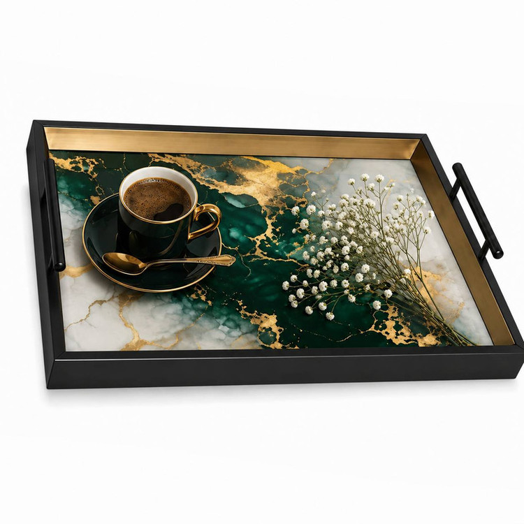 سینی طرح مدرن مدل دکوراتیو سایز 40*30 سانتی متر