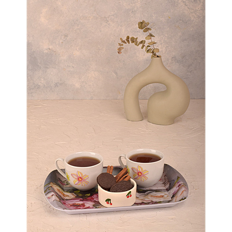 سینی دسته دار مهروز مدل A-1002 گلدان سایز 20×32 سانتی متر
